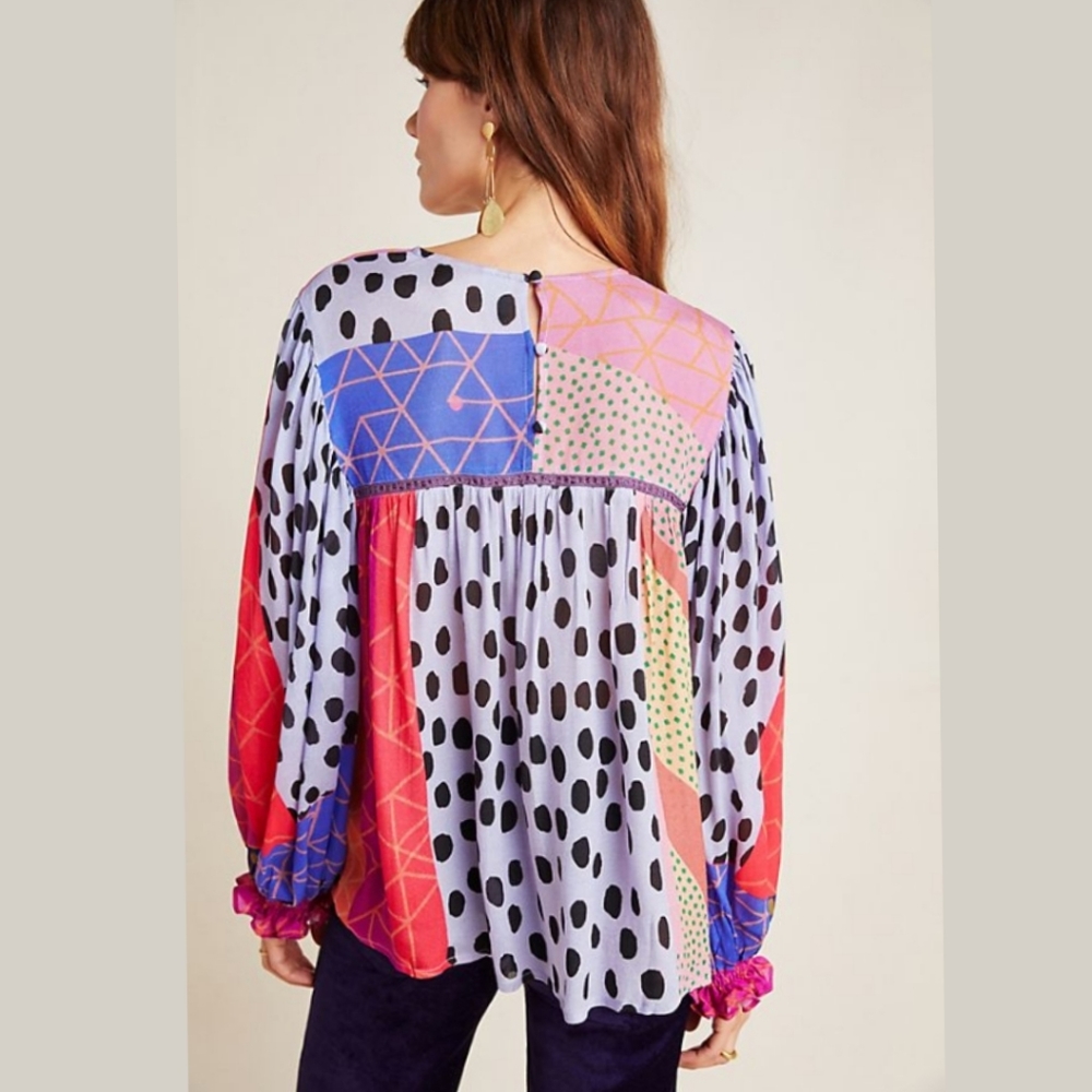 ANTHROPOLOGIE MIRANDA PEASANT BLOUSE - Picture 2 of 8